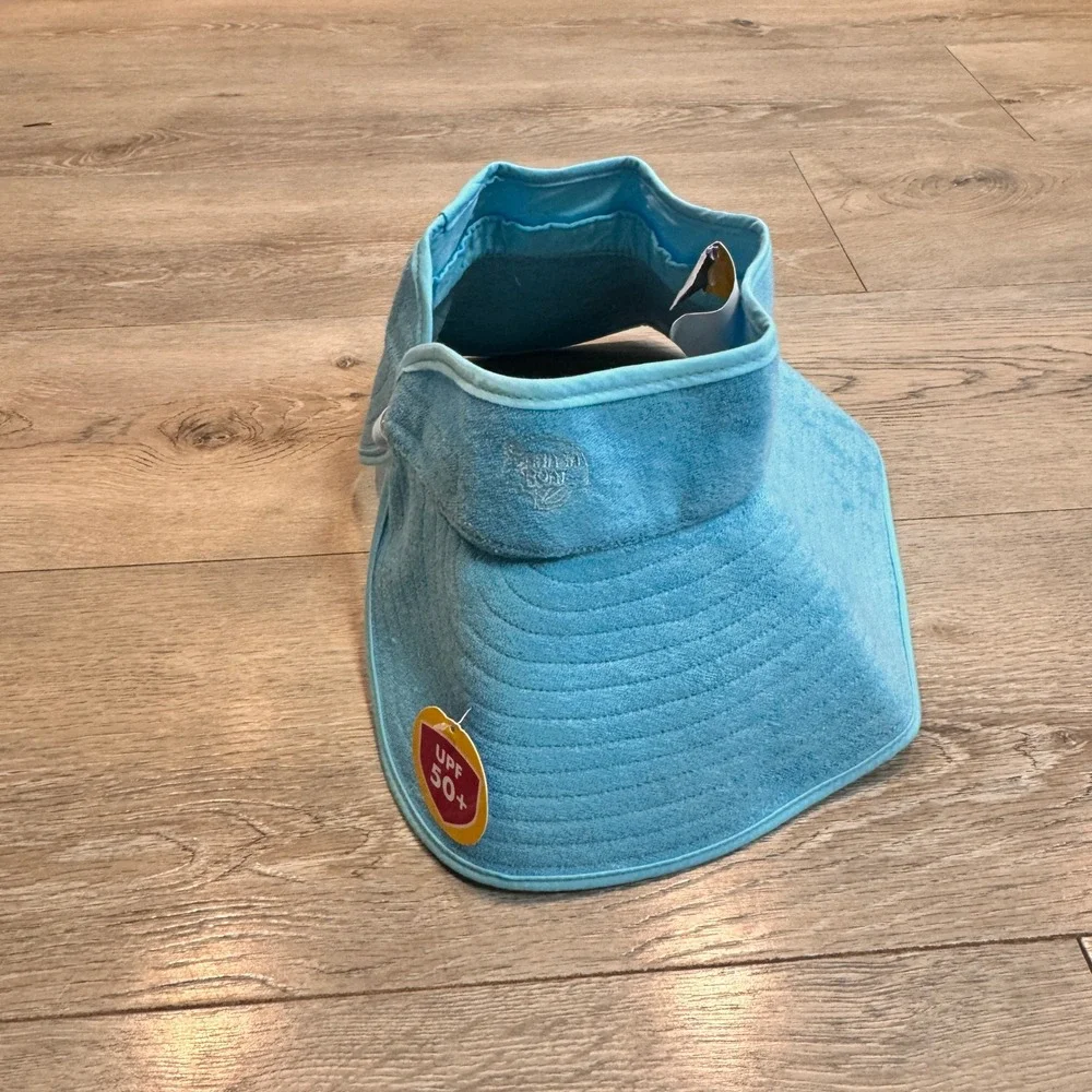 Banana Boat UPF 50+ Blue Terry‎ Cloth Visor Hat One Size Adjust Sun Protection